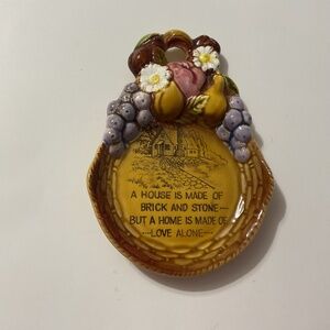 VTG Giftcraft Ceramic "A House Is Made ..." Wall Plaque